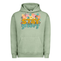 Pigment Oil Green stay groovy Urban Hoodie - MaliasSmallBusiness