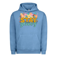 Pigment Pebble Blue stay groovy Urban Hoodie - MaliasSmallBusiness
