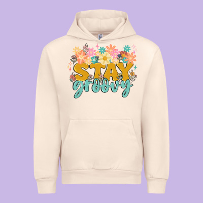 Stay Groovy Urban Hoodie Designed By Maliassmallbusiness