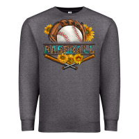 Charcoal Heather western baseball with sunflower Premium Sweatshirt - BundleAndBundleShop