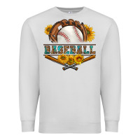 Dove Grey western baseball with sunflower Premium Sweatshirt - BundleAndBundleShop