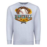 Heather Grey western baseball with sunflower Premium Sweatshirt - BundleAndBundleShop