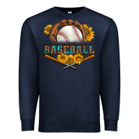 Navy western baseball with sunflower Premium Sweatshirt - BundleAndBundleShop
