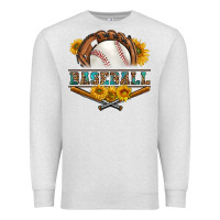 Oatmeal Heather western baseball with sunflower Premium Sweatshirt - BundleAndBundleShop