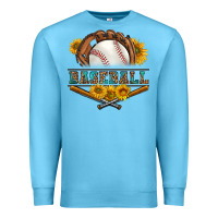 Ocean Blue western baseball with sunflower Premium Sweatshirt - BundleAndBundleShop