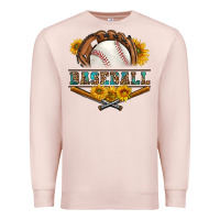 Pale Pink western baseball with sunflower Premium Sweatshirt - BundleAndBundleShop