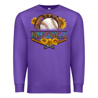 Purple western baseball with sunflower Premium Sweatshirt - BundleAndBundleShop