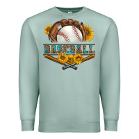 Seafoam western baseball with sunflower Premium Sweatshirt - BundleAndBundleShop