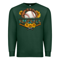 Sports Green western baseball with sunflower Premium Sweatshirt - BundleAndBundleShop
