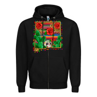 Black new mexico map Zipper Hoodie - Zillion Design Studio