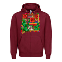 Burgundy new mexico map Zipper Hoodie - Zillion Design Studio