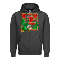 Charcoal Heather new mexico map Zipper Hoodie - Zillion Design Studio