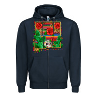 Navy new mexico map Zipper Hoodie - Zillion Design Studio