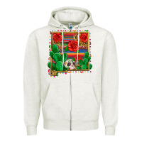 Oatmeal Heather new mexico map Zipper Hoodie - Zillion Design Studio