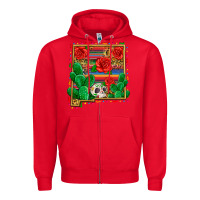 Red new mexico map Zipper Hoodie - Zillion Design Studio