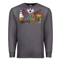 Charcoal Heather happy halloween Premium Sweatshirt - AdoDesignShop