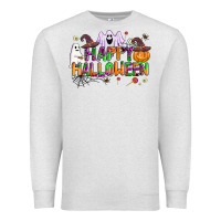Oatmeal Heather happy halloween Premium Sweatshirt - AdoDesignShop