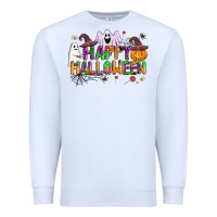 White happy halloween Premium Sweatshirt - AdoDesignShop