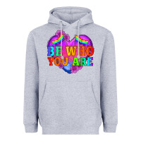 Heather Grey be who you are Heavyweight Hoodie - HRA Design Shop