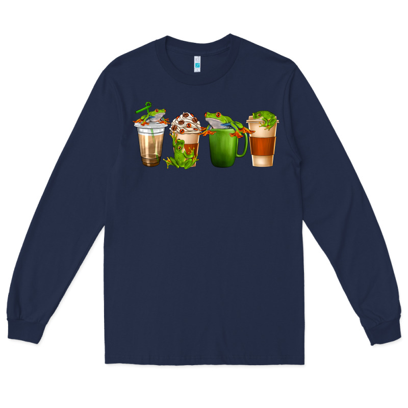 Frog Coffee Cups Long Sleeve Tee by texasbilliewilder | Teevron