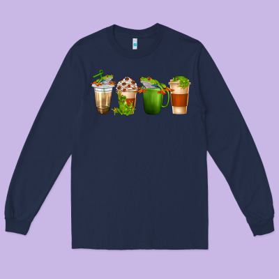 Long Sleeve Tee frog coffee cups