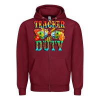 Burgundy teacher off duty Zipper Hoodie - texasbilliewilder
