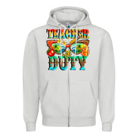 Dove Grey teacher off duty Zipper Hoodie - texasbilliewilder