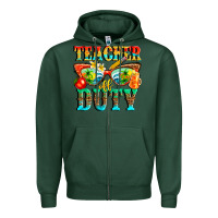 Sports Green teacher off duty Zipper Hoodie - texasbilliewilder