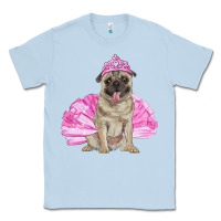 Dusty Blue balerina pug with tutu Classic Tee - RanaPortraitStore