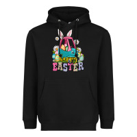 Black Happy Easter toddler car Heavyweight Hoodie - OliviaCreatesArt