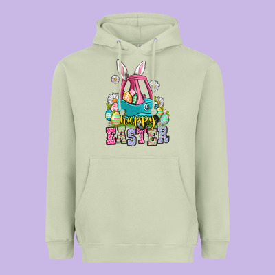 Happy Easter Toddler Car Heavyweight Hoodie Designed By Oliviacreatesart