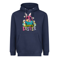 Navy Happy Easter toddler car Heavyweight Hoodie - OliviaCreatesArt