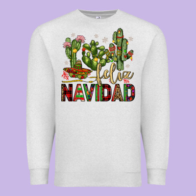 Cactus Feliz Navidad Premium Sweatshirt Designed By Jahusdesignshop