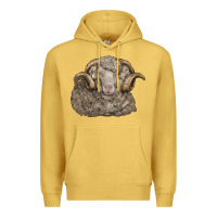 Antique Gold merino wool sheep head Premium Hoodie - LillyAllenDesigns