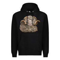 Black merino wool sheep head Premium Hoodie - LillyAllenDesigns
