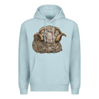 Blue Mist merino wool sheep head Premium Hoodie - LillyAllenDesigns