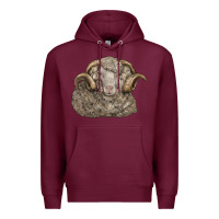 Burgundy merino wool sheep head Premium Hoodie - LillyAllenDesigns