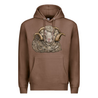 Chestnut merino wool sheep head Premium Hoodie - LillyAllenDesigns