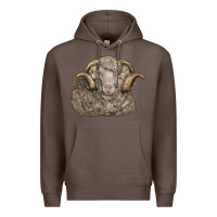 Coffee merino wool sheep head Premium Hoodie - LillyAllenDesigns