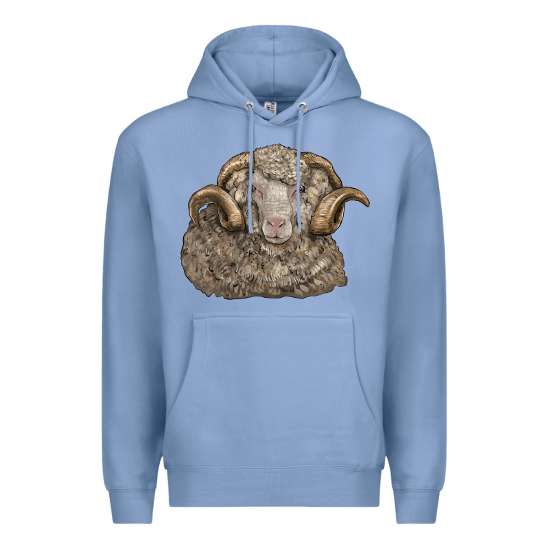 Merino Wool Sheep Head Premium Hoodie by LillyAllenDesigns | Teevron