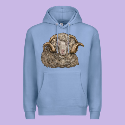 Merino Wool Sheep Head Premium Hoodie Designed By Lillyallendesigns