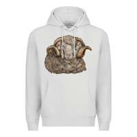 Dove Grey merino wool sheep head Premium Hoodie - LillyAllenDesigns