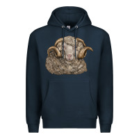 Navy merino wool sheep head Premium Hoodie - LillyAllenDesigns