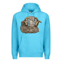 Ocean Blue merino wool sheep head Premium Hoodie - LillyAllenDesigns