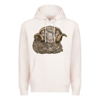 Pale Pink merino wool sheep head Premium Hoodie - LillyAllenDesigns