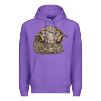 Purple merino wool sheep head Premium Hoodie - LillyAllenDesigns