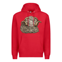 Red merino wool sheep head Premium Hoodie - LillyAllenDesigns
