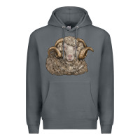 Rock merino wool sheep head Premium Hoodie - LillyAllenDesigns