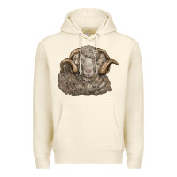 Sandshell merino wool sheep head Premium Hoodie - LillyAllenDesigns