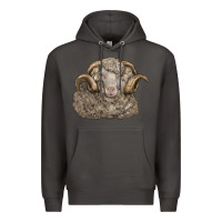 Smoke merino wool sheep head Premium Hoodie - LillyAllenDesigns